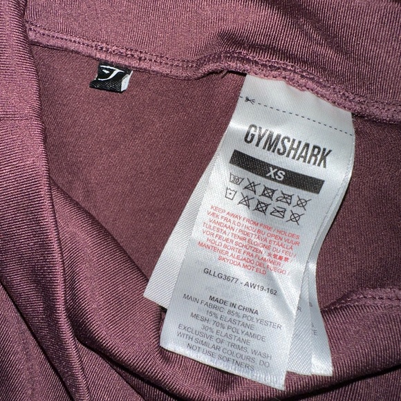 GYMSHARK LEGGINGS. SIZE SMALL. MAROON. EXCELLENT CONDITION. - Picture 3 of 3